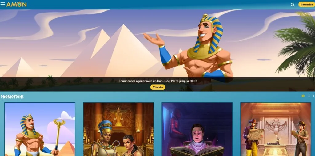 Amon Casino desktop view