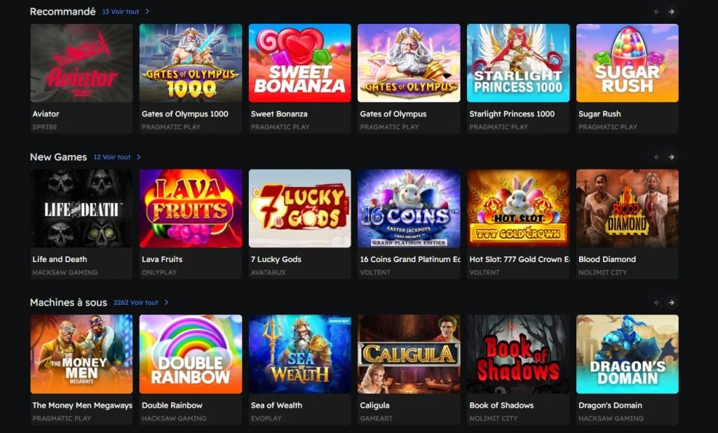 Betzino Casino desktop view