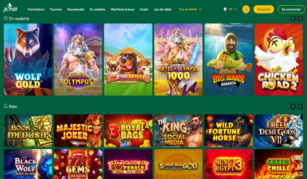 Mr Baron Casino desktop view