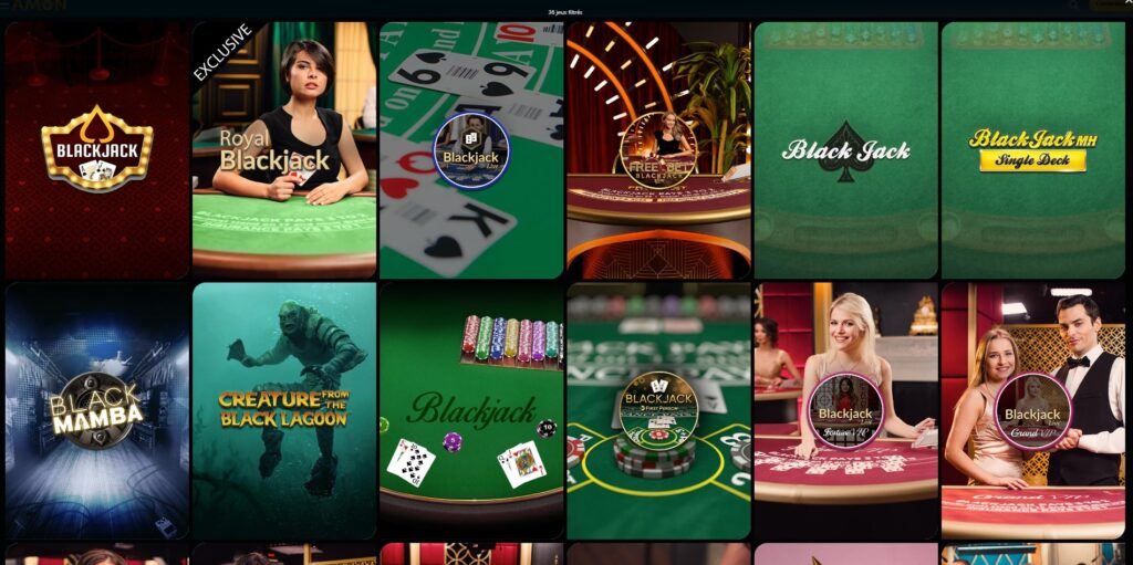 Blackjack sur Amon Casino