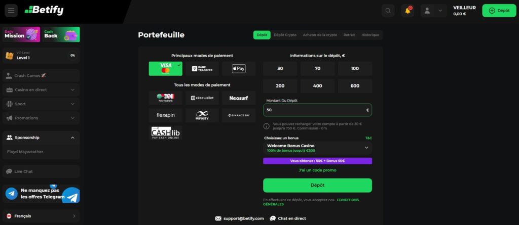 Betify Modes de Paiement