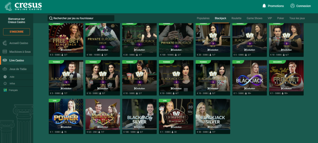 blackjack en ligne live cresus casino